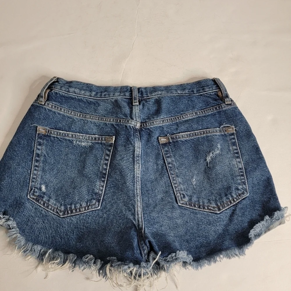 Free People Lasso Denim Shorts Sz 31 Cut-Off Distressed Button Fly